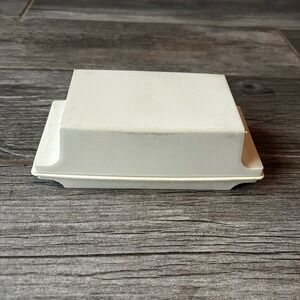 Vintage Tupperware Butter Box Cheese Dish Holder Beige